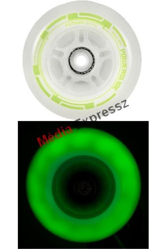 Powerslide Nightwheels Fothon 90mm / 82A green világítós kerék 4 db